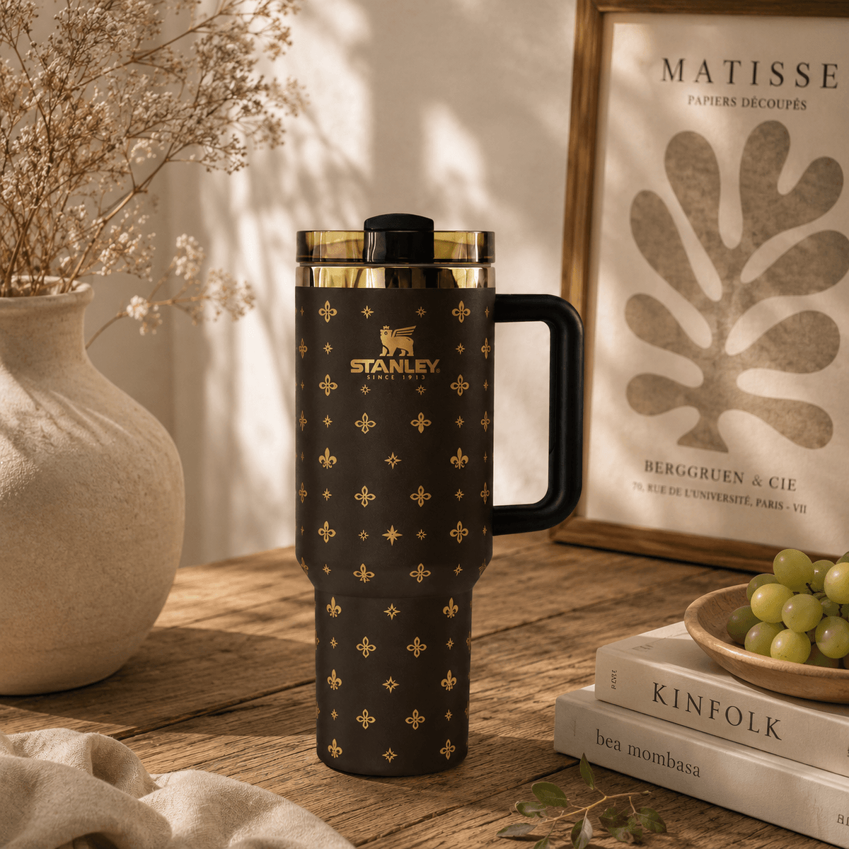 Noir Fleur Golden Tumbler