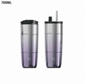 700ml Gradient Purple Tumbler, 316L Stainless Steel Travel Mug with 2 Lids & Straw